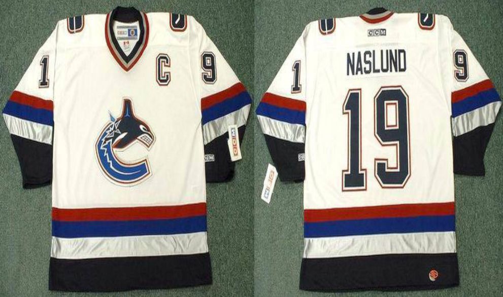 2019 Men Vancouver Canucks 19 Naslund White CCM NHL jerseys